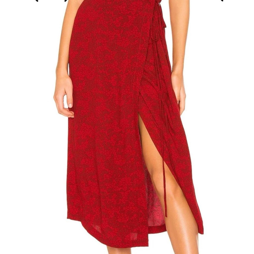 Free People Yasmin Tied Midi Skirt Raspberry size XS/S